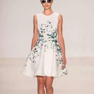 ERIN- by Erin Featherstone Neoprene Dress Ivory and Floral Dress